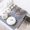 Thickened Silicone Kitchen Drain Mat | Non-Slip Heat-Resistant Waterproof Sink Countertop Draining Pad with Drainage Channels