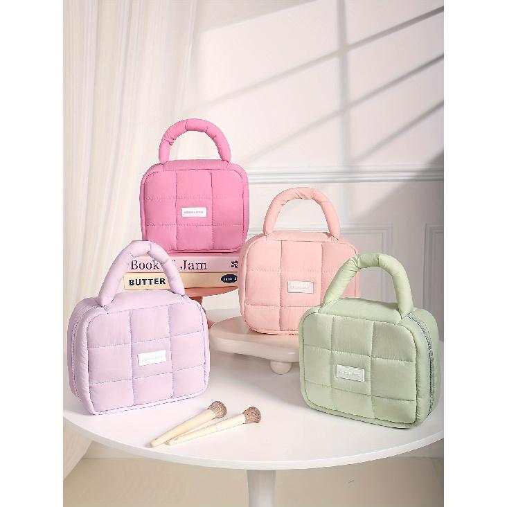 Soft And Fluffy Large-Capacity Bag Multicolor Solid Multifunctional Storage Bag With Zipper Cloud Travel Organizer Down Cute And Elegant Women's Bag
