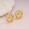 DIY Pearl Accessories, Copper-plated K Gold Classic Micro-inlaid Zircon Stud Earrings Empty Holder Work In Progress Earrings Jewelry