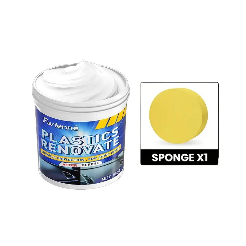 

150G black refurbishing agent for plastic parts, quick repair for leather seats, tires, etc., equipped with sponge, easy to oper
