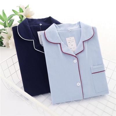 Baumwoll-Langarmhose Damen-Pyjama-Anzug Einfacher Stil Langer Pyjama Herren und Damen Home Home Service