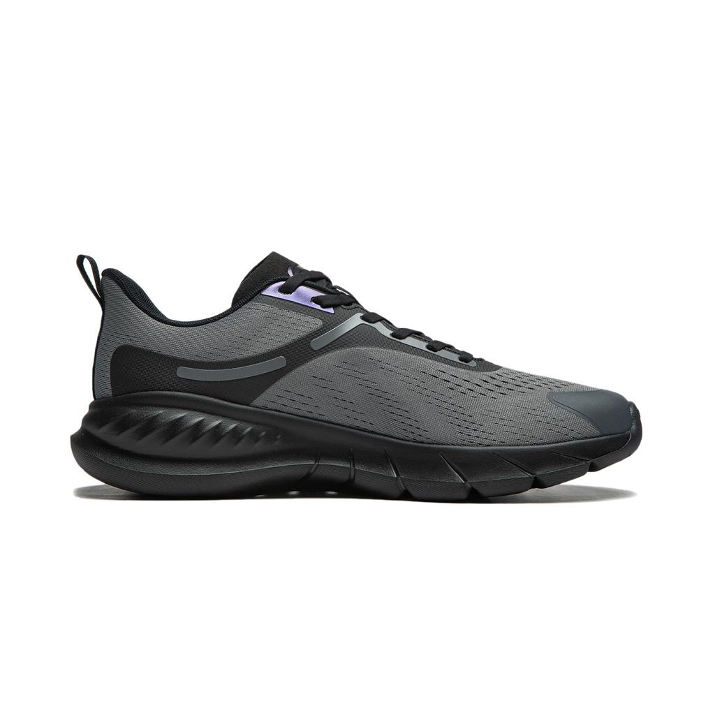 Li Ning Easy Flex V2 Soft Resilient Shock Absorbing Durable Breathable Low Top Running Shoes Men sneaker Gray Black ARSU005-3