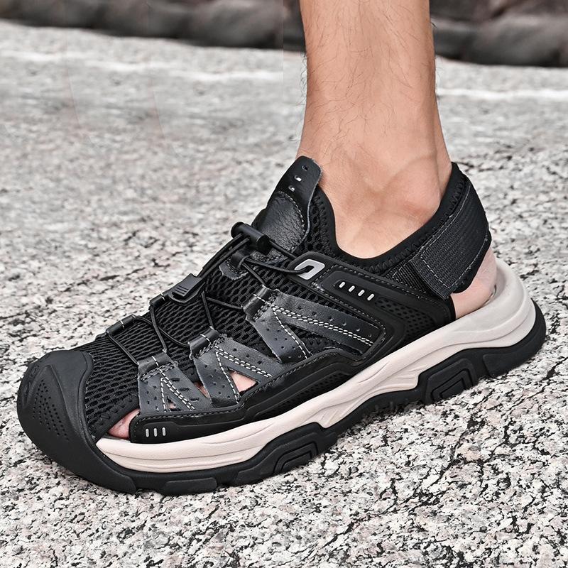 New Summer Men's Sandals Breathable 45 Large Size Bag Head Wear Rotating Girl Buckle Sports Sandals Beach Shoes