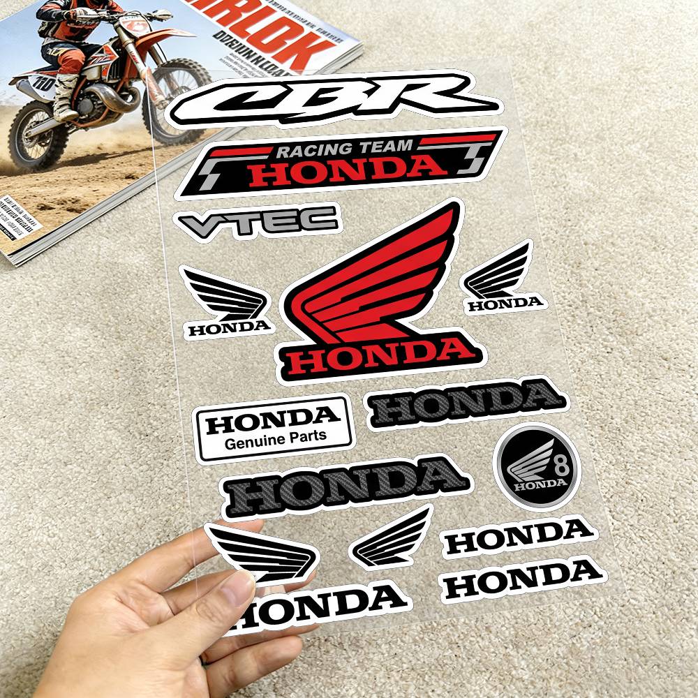 FOR HONDA RACING Fashion Universal Scratch Resist K5 Reflective Waterproof Stickers For Auto Motorcycle Helmet Mug Refrigerator