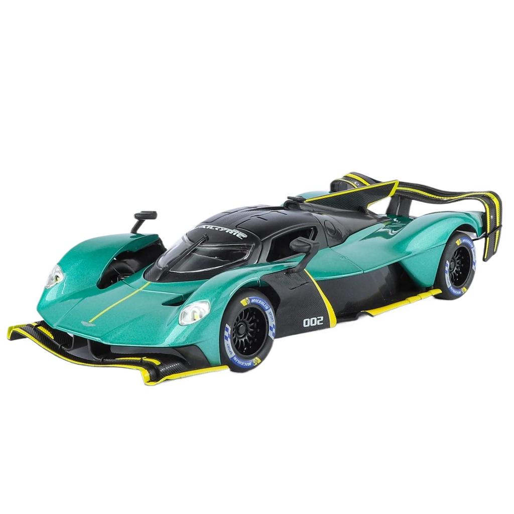 1/24 Aston Martin Valkyrie Alloy Sports Car Model Diecast Metal Track Racing Vehicles Car Model Simulation Sound and Light Childrens Toy Gift