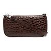 By Far Crocodile Pattern Embossed Zipper Closure Leather Mahjong Bag Handheld Shoulder Bag Women bags Brown 22PFRCLSSEQCCEMED