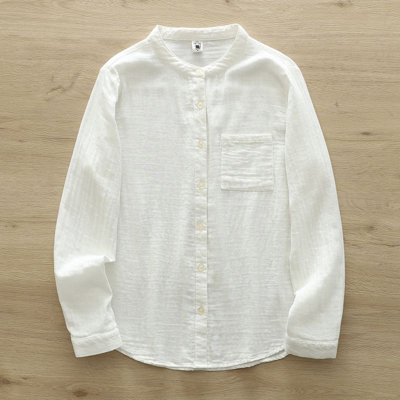 

Большой карман Свободный Двухслойный Хлопковый Ярн На плечо Длинные рукава Артистичный White M([45.00 kg-57.50 kg]])