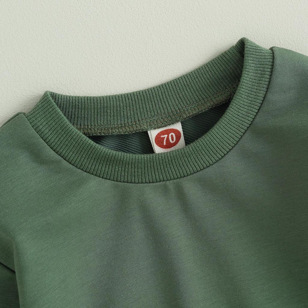 Baby Boys Pants Set 6M 12M 18M 24M 3Y Long Sleeve Crew Neck Sweatshirt with Elastic Waist Sweatpants Infant Clothes