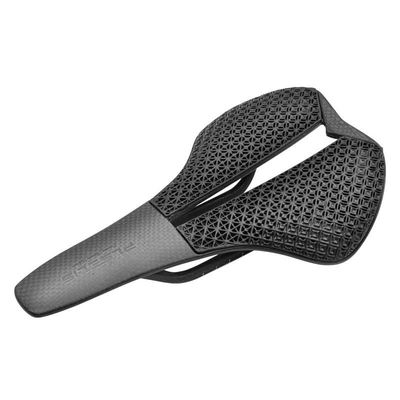 PLSELIS Carbon Fiber 3D Printed Ultralight Mountain Bike Saddle With Hollow Design Breathable Surface