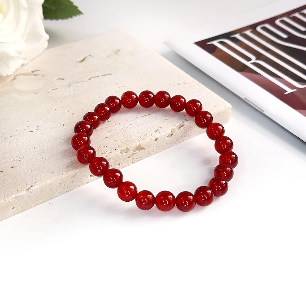 Natural Stone pink zebra Beaded Bracelet 6/8mm Dalmatian Jasper Rhodochrosite Agate Bracelet Gemstone Beads Bracelet