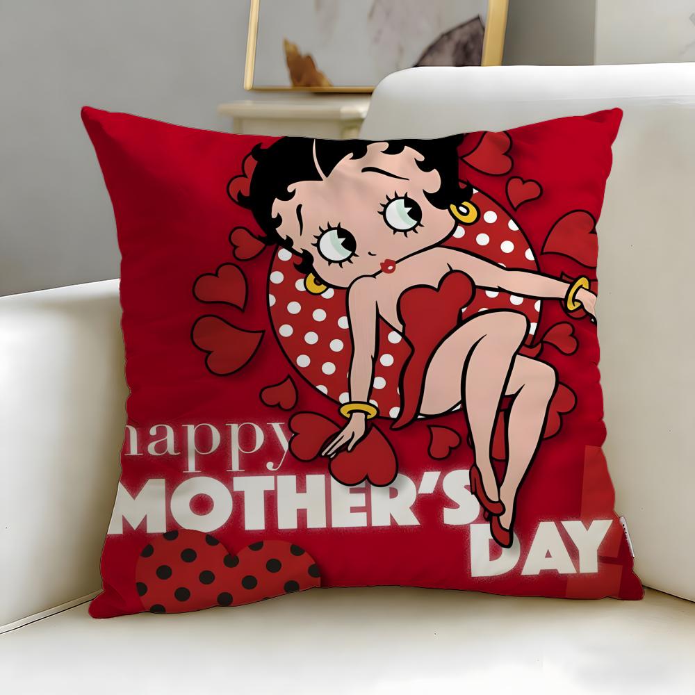classic cartoon character Betty Boop Cushion Cover Soft EasyWash Pillow Case Versatile for Couch Bed Travel and Office