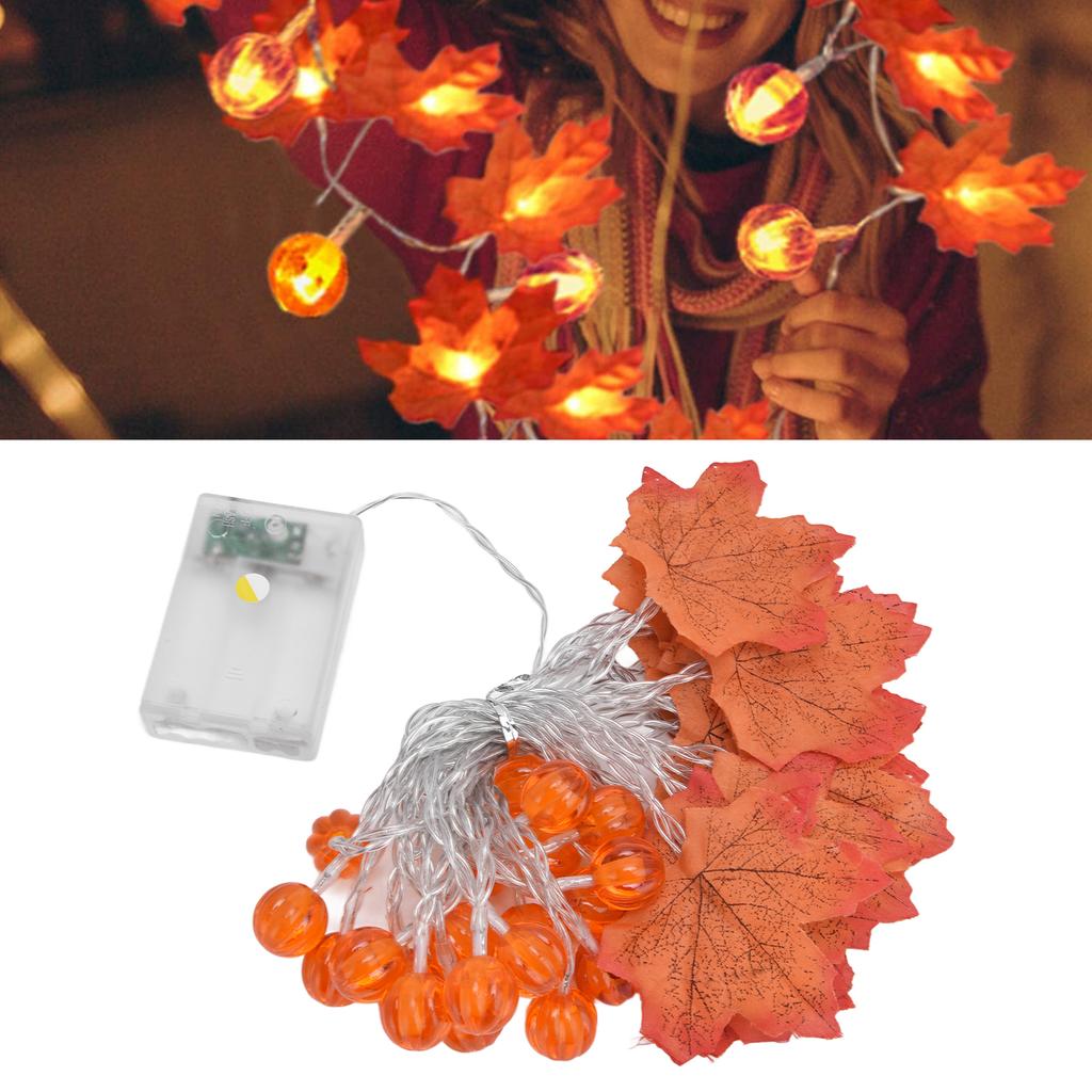 Maple Leaf String Light with Constant Light Flashing Dual Modes Indoor Outdoor Holiday Party Decors(  9.8ft 20LED )