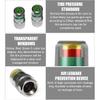 4 PCS Tire Pressure Monitor Valve Stem Caps, 2.4Bar 36PSI Car Tire Pressure Monitor Sensor Indicator with 3-Color Eye Alert, Universal Valve Stem