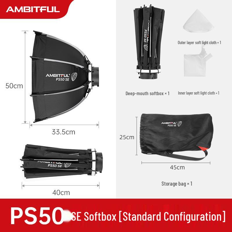 Ambitful Zhijie Quick-Install Octagonal Mini Softbox for Godox TT520II V1 Flash