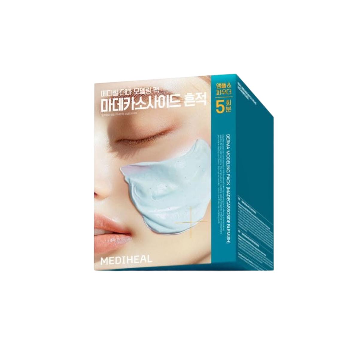 MEDIHEAL Derma Modeling Pack Madecassoside Blemish Care 5-Pack Set At-Home Aesthetic Soothing Mask Kit