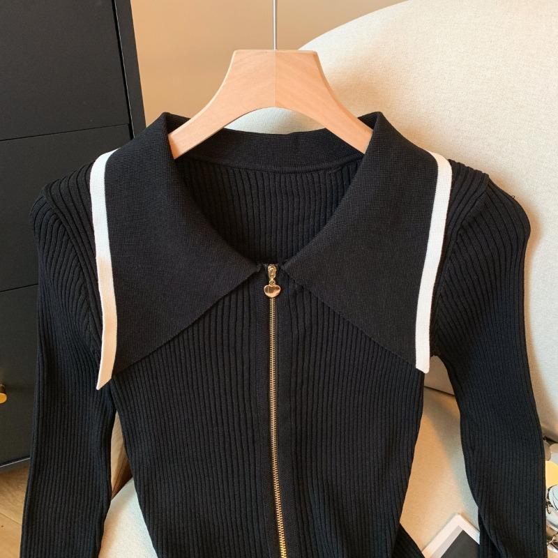Autumn Women's Knitted Sweater Autumn New High-end Slim-fitting and Thin Top