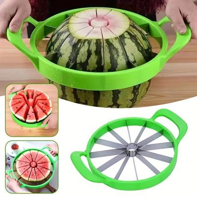 1 buc feliator mare de pepene verde din oțel inoxidabil, tăietor de pepene verde creativ, divizor de pepene verde, feliator de pepene verde reutilizabil, divizor de fructe