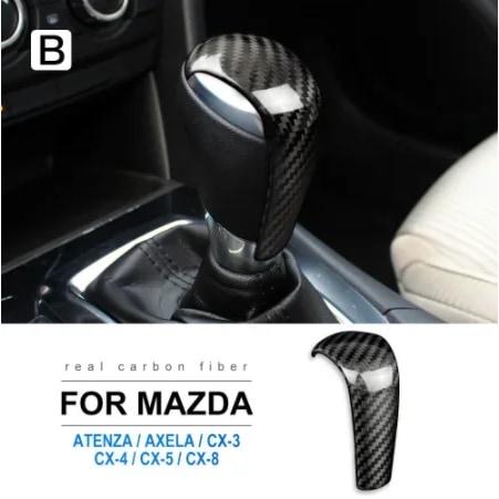 Real Carbon Fiber Sticker Gear Shift Knob Cover for Mazda CX3 CX4 CX5 CX8 ATENZA AXELA 2014 2015 2016 2017 2019 Accessories