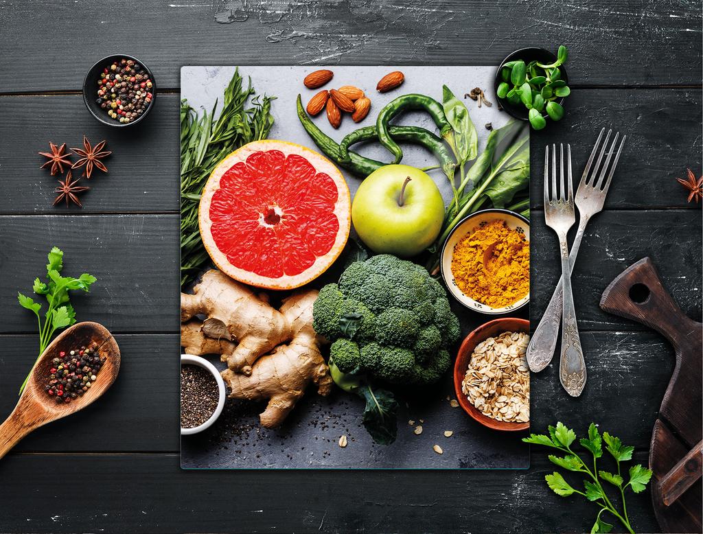 GLASS CUTTING BOARD 45x52 Vegetables