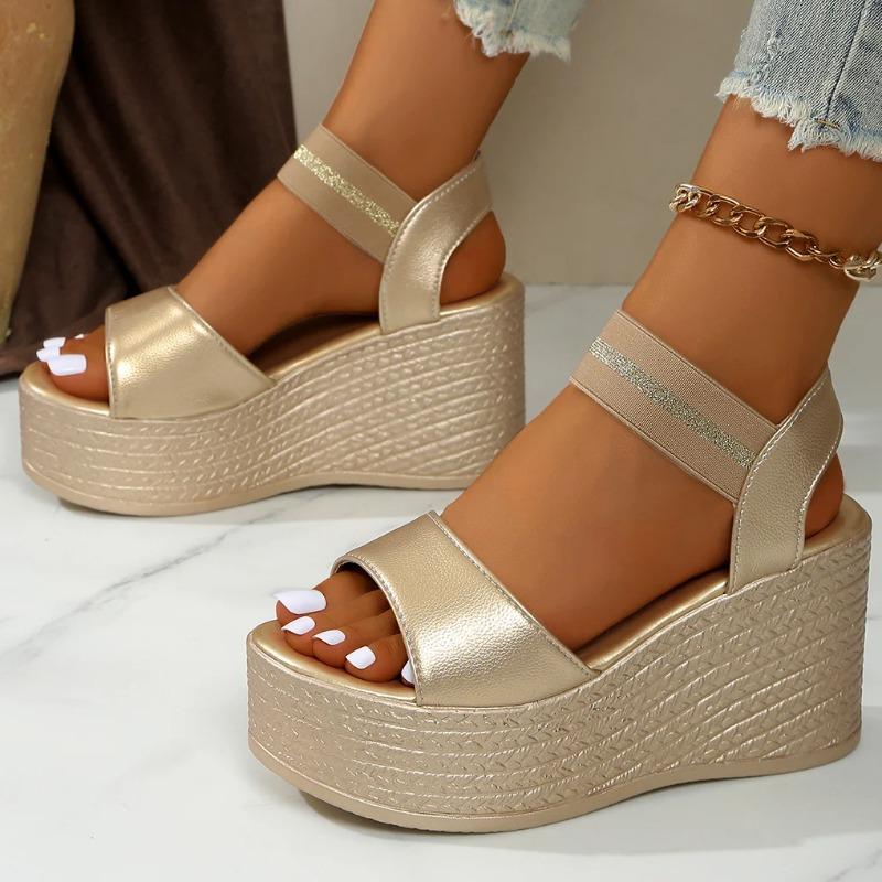 Fashion Women Comfortable Wedges Sandals Big Size Shoes for Women New Summer Waterproof Platform Sandals Lightweight Anti-slip Shoes