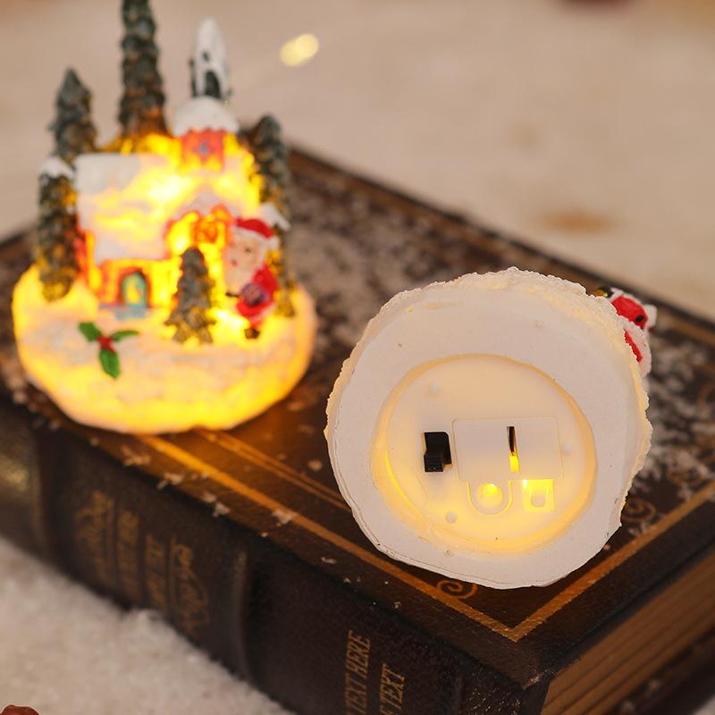 Christmas resin gingerbread house small house Santa Claus snowman micro landscape resin ornaments Christmas decorations ornaments
