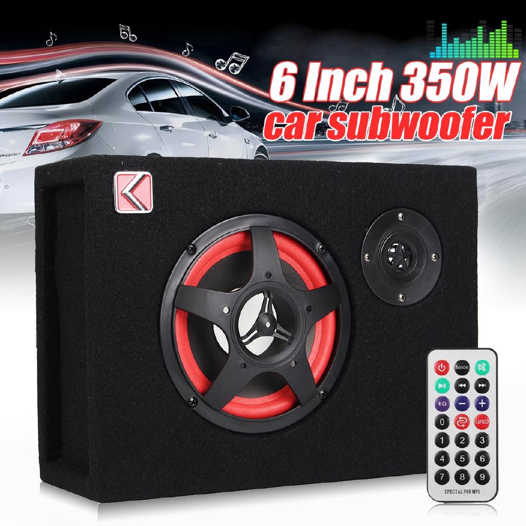Subwoofer attivo per auto sotto il sedile da 6 pollici 350 W Altoparlante subwoofer per auto alimentato audio stereo per bassi Subwoofer attivo