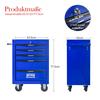 Mobile Metal Tool Cabinet with 5 Drawers, 508 mm (20 Inch), with Ball-Bearing Drawer Slides, Organizing Steel Tool Box - Black-Blue