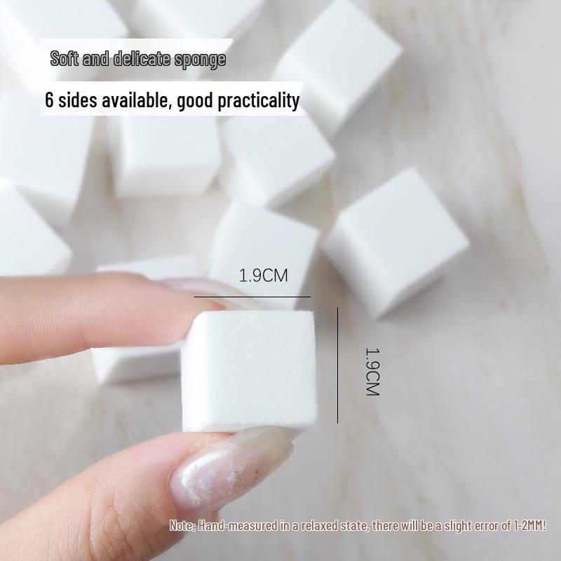 Nail Art Gradient Gel Sponge Tool Set: Ombre Blush Square Pen with Mini Tofu Block