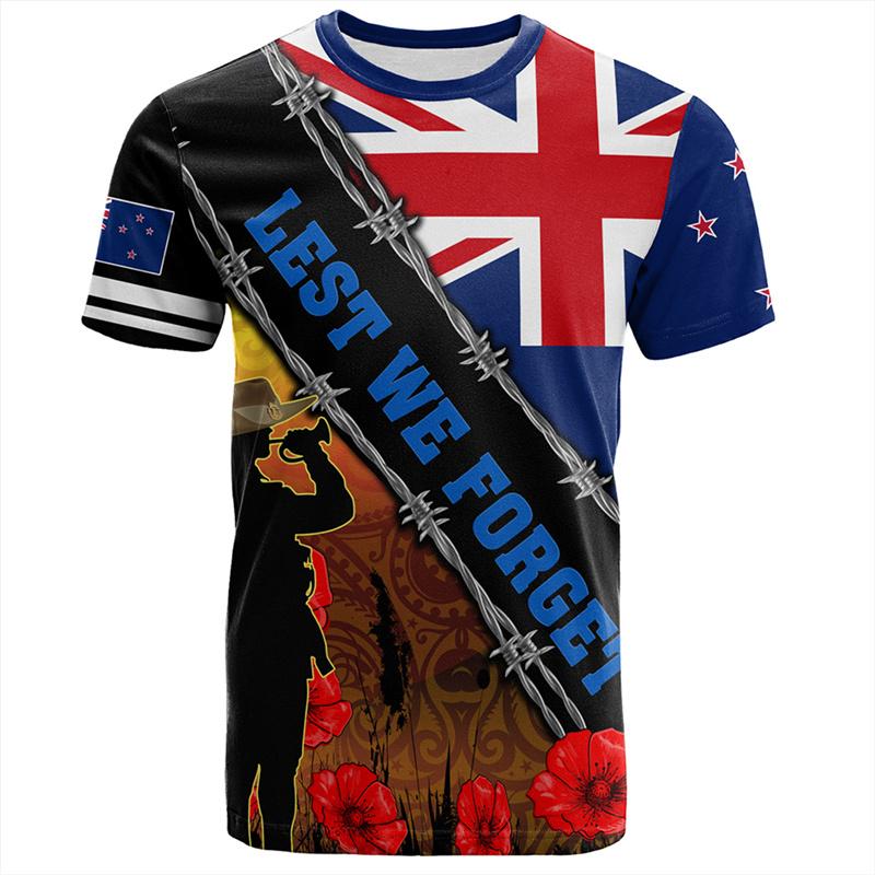 3D Print New Zealand Maori Aotearoa Silver Fern Symbols Tattoo T Shirt For Men NZ Waitangi Day Graphic T-shirts Tees Top Clothes