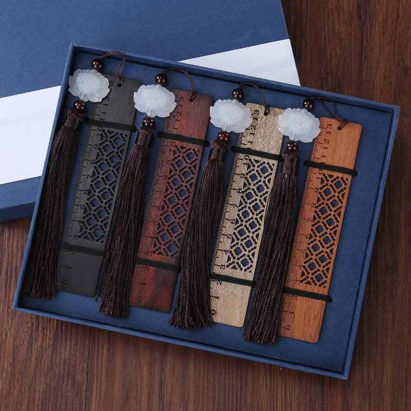 Rosewood Bookmark: Retro Chinese Style Gift for Students - Artistic Ancient Design, Custom DIY Option