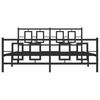 Metal Bed Frame with Headboard and Footboard Black 150x200 Cm