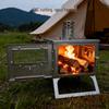 Portable Outdoor Folding Titanium Wood Tent Stove for Camping