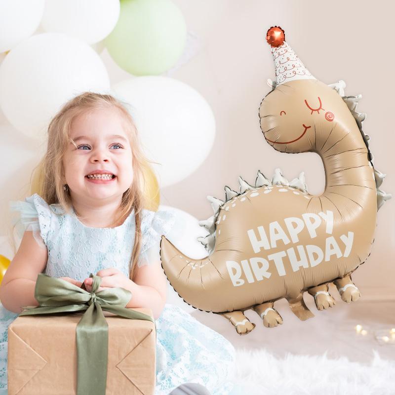 Green Dinosaur Foil Balloons Happy Birthday Print Cartoon Balloon Kids Favors Toy Gift Boy Girl Jungle Party Decoration Supplies