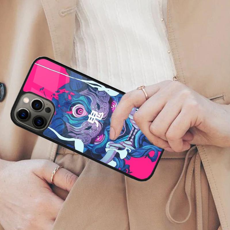 Japanese Hannya Oni Mask Magnetic Phone Case For APPLE iPhone 17 Air 16 14 13 12 Pro Max 15 Plus Charge With MagSafe Cover