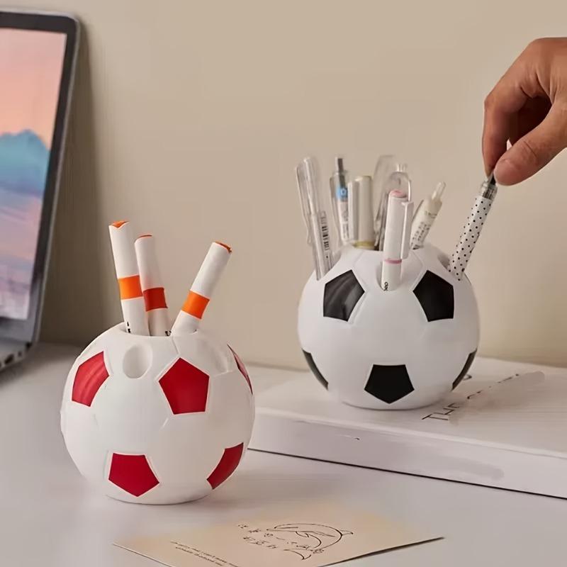 Soccer Ball Design Pen Holder Creative Desk for Office Use Stationery Storage Decorative Ideal Gift for Functional Organizer