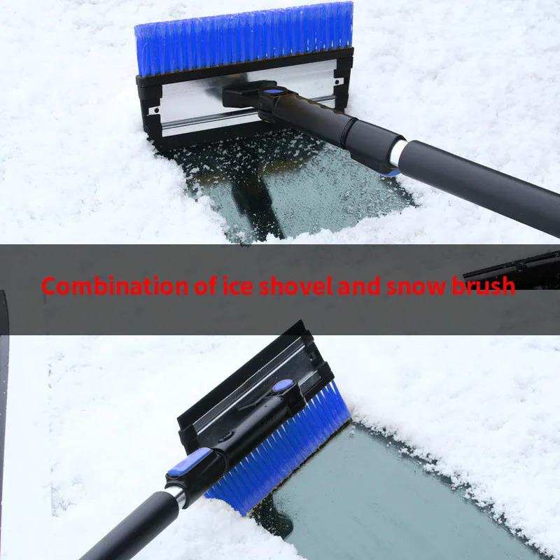 Multifunctional Telescopic Snow Removal Tool for Car Glass Defrosting Detachable Brush