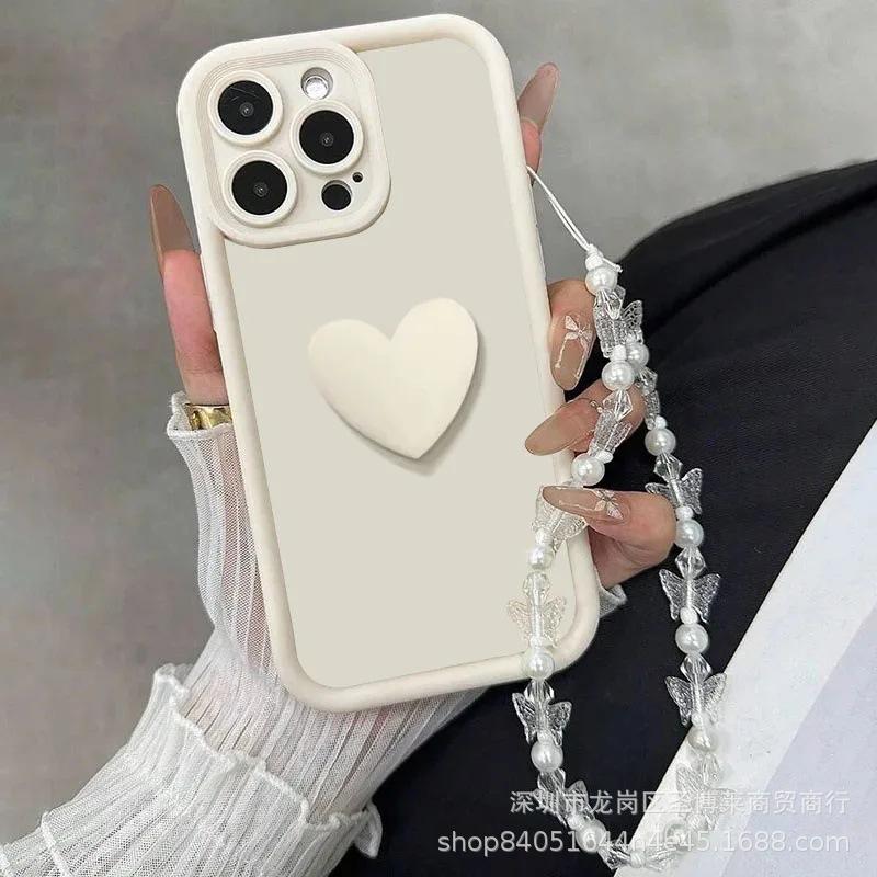 Three-dimensional Love Lanyard Is Suitable for Apple 16promax Mobile Phone Case 15plus14 Tianyan Ladder 13 Explosion 12