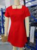Women's Casual Fashion A-line Skirt Square Tie Button Color Dress