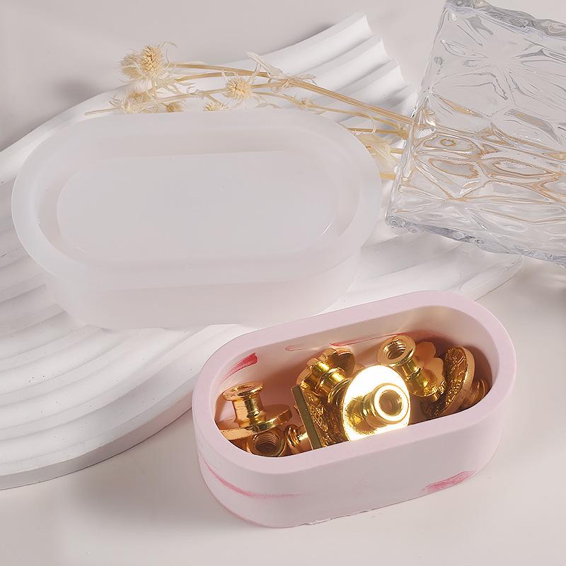 Crystal Epoxy Oval and Rectangular Silicone Molds for Succulent Pots and Storage Boxes