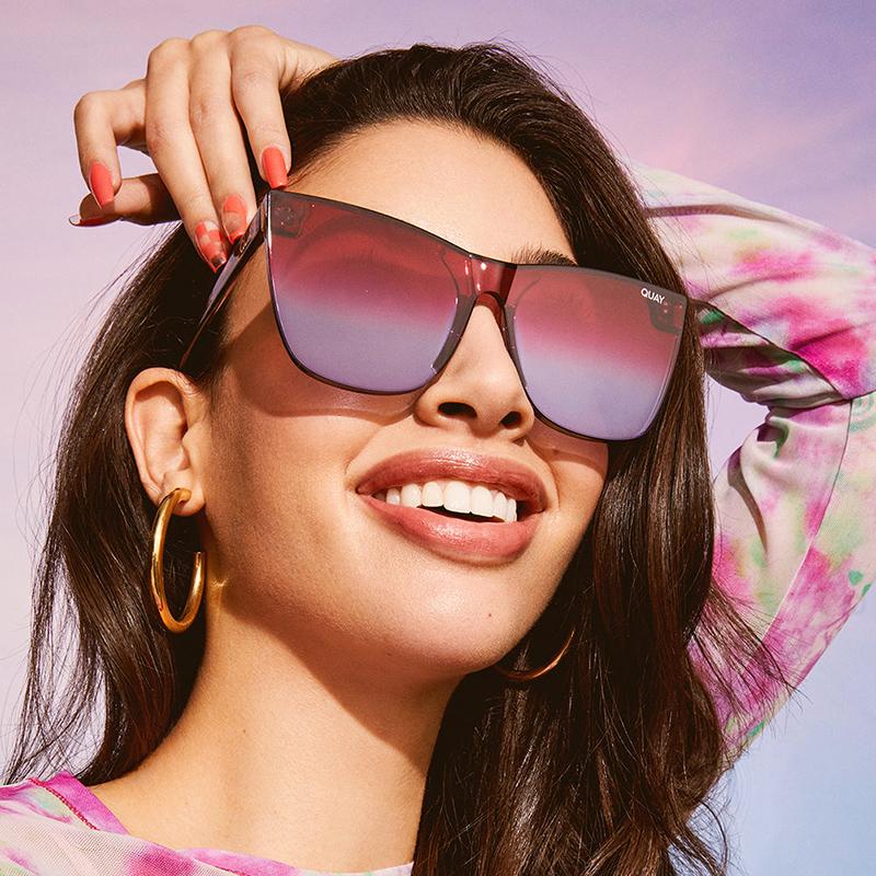 Wipon Women's Quay Brand Design Cat Eye Sunglasses Fashion Sunglasses Vintage Mirror Sunglasses Cateye Feminino Oculos Uv400 Cm