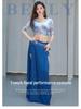 Oriental Mesh Print Belly Dance Performance Dress Set for Women