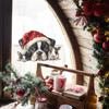 Weihnachts-Welpen und Mäuse, die spähen, Heimdekoration Glasfenster Fensteraufkleber