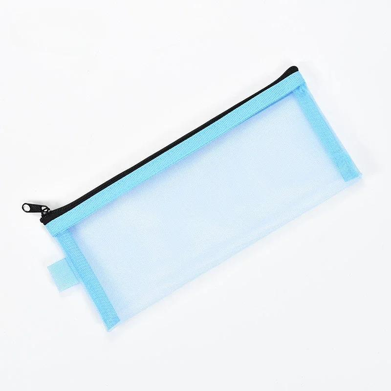 Cosmetic Bag Travel Wash Storage Bag Mesh Pen Bag Portable Zipper Receipt Storage Bag Makeup Pouch