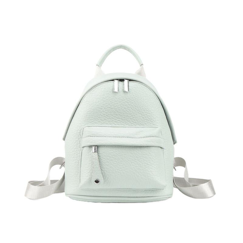 Ielgy Fashionable All-Match Soft Leather Small Backpack Ladies Shopping Bag Commuter Backpack