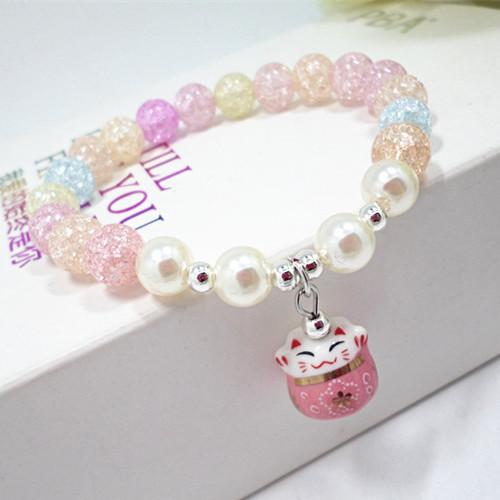 S447 popcorn stone crystal bracelet lucky cat bracelet pearl bracelet hand jewelry direct sales