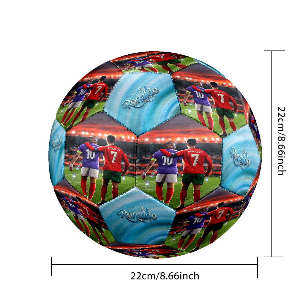 Ronaldo's Football Player Stadium Soccer Ball Size 5 Football Machine Sewn Indoor/Outdoor Training and Matches Unique Gift for Soccer Lovers