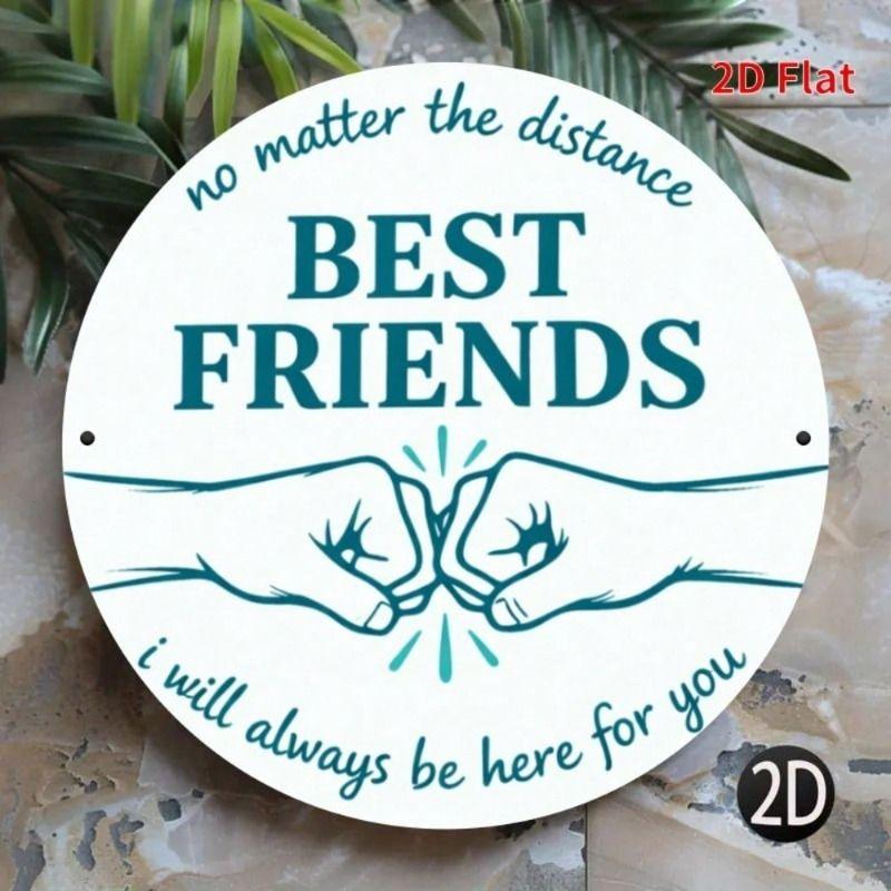 Metal Wall Art Friendship Gift Round 8x8 Inch Poster