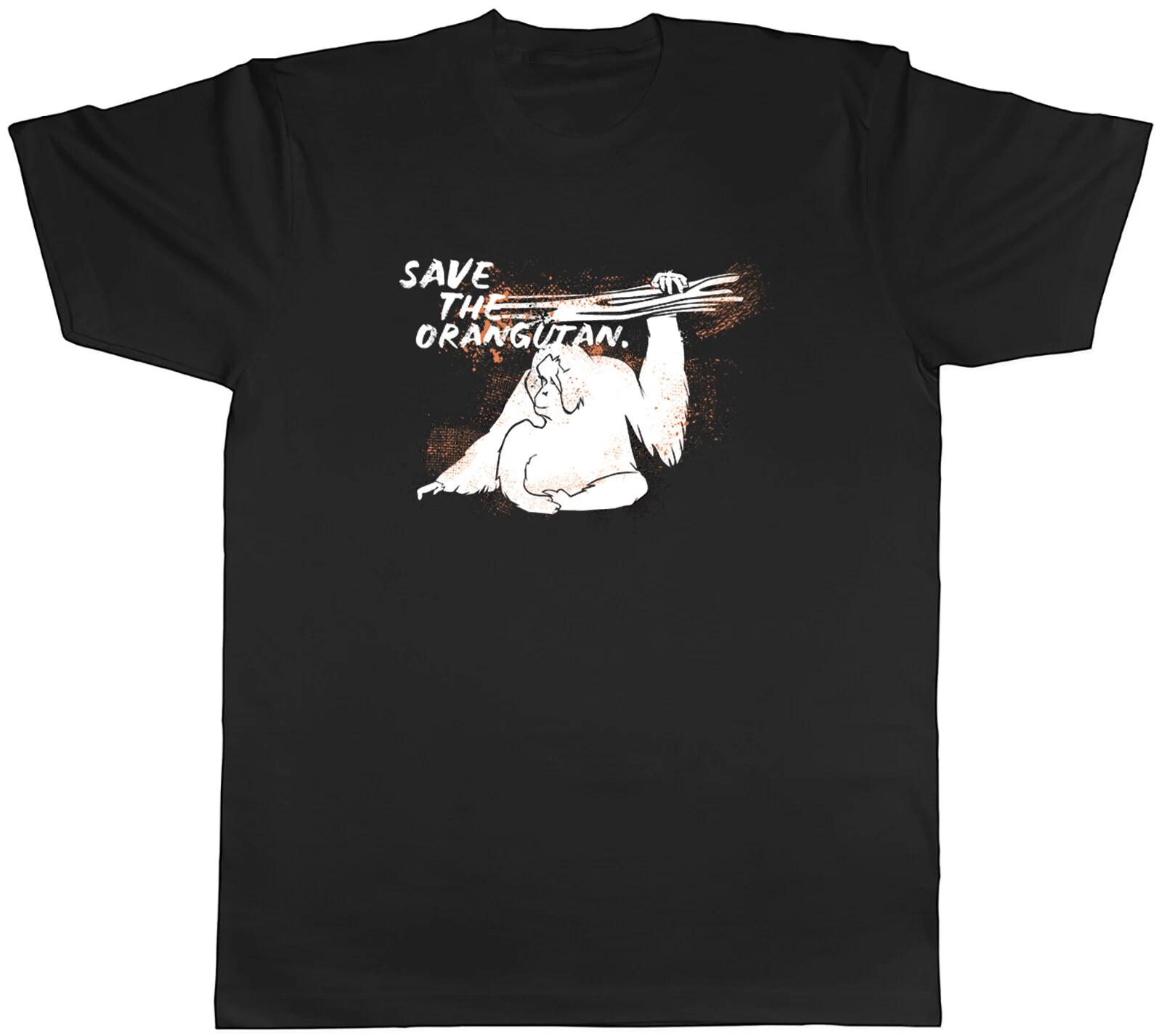 Save the Orangutan Mens T-Shirt Grunge Wildlife Tee Gift XS