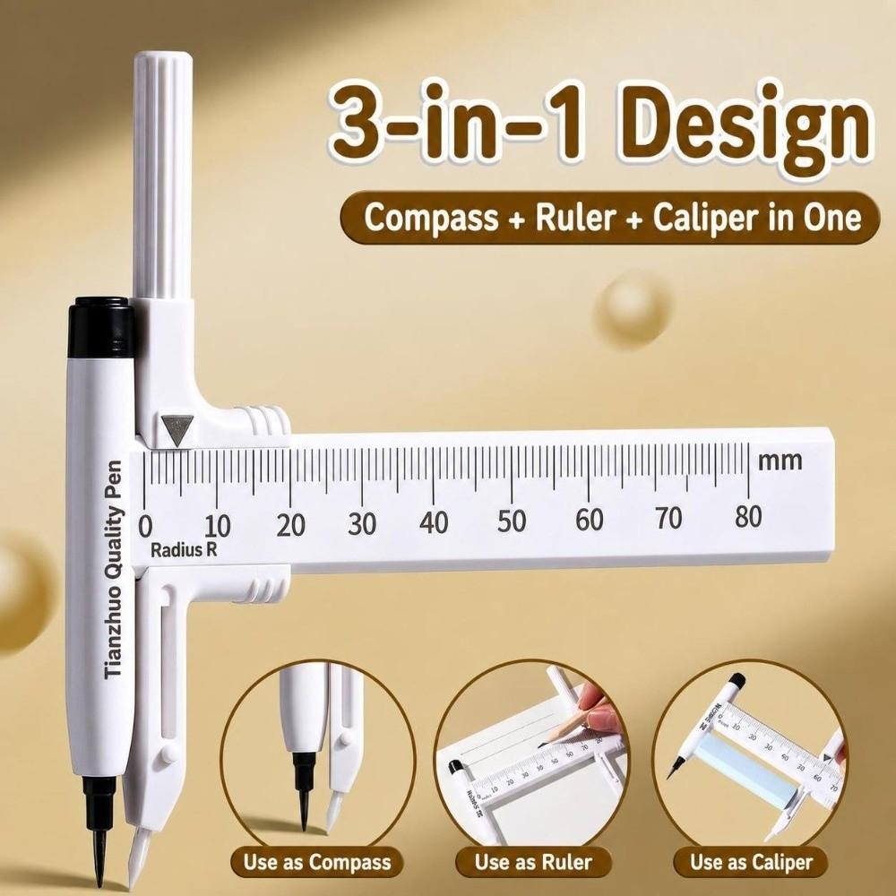 Safe No Metal Geometry Compass Lock-Distance Drawing Compass Durable Compass  Geometry Drafting