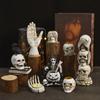 Gotycka Dekoracja Czaszki na Halloween Realistyczne Straszne Miniaturowe Szkielety Figurki Żywica Zabawny Sztuczny Model Czaszki